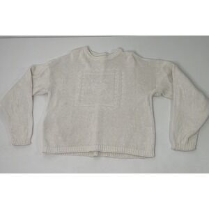 White Knit Grannycore Heart Sweater Women's Large Alps Fine Women's Apparel 90s